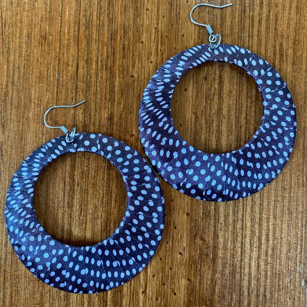 Black & White Polkadot Hoops